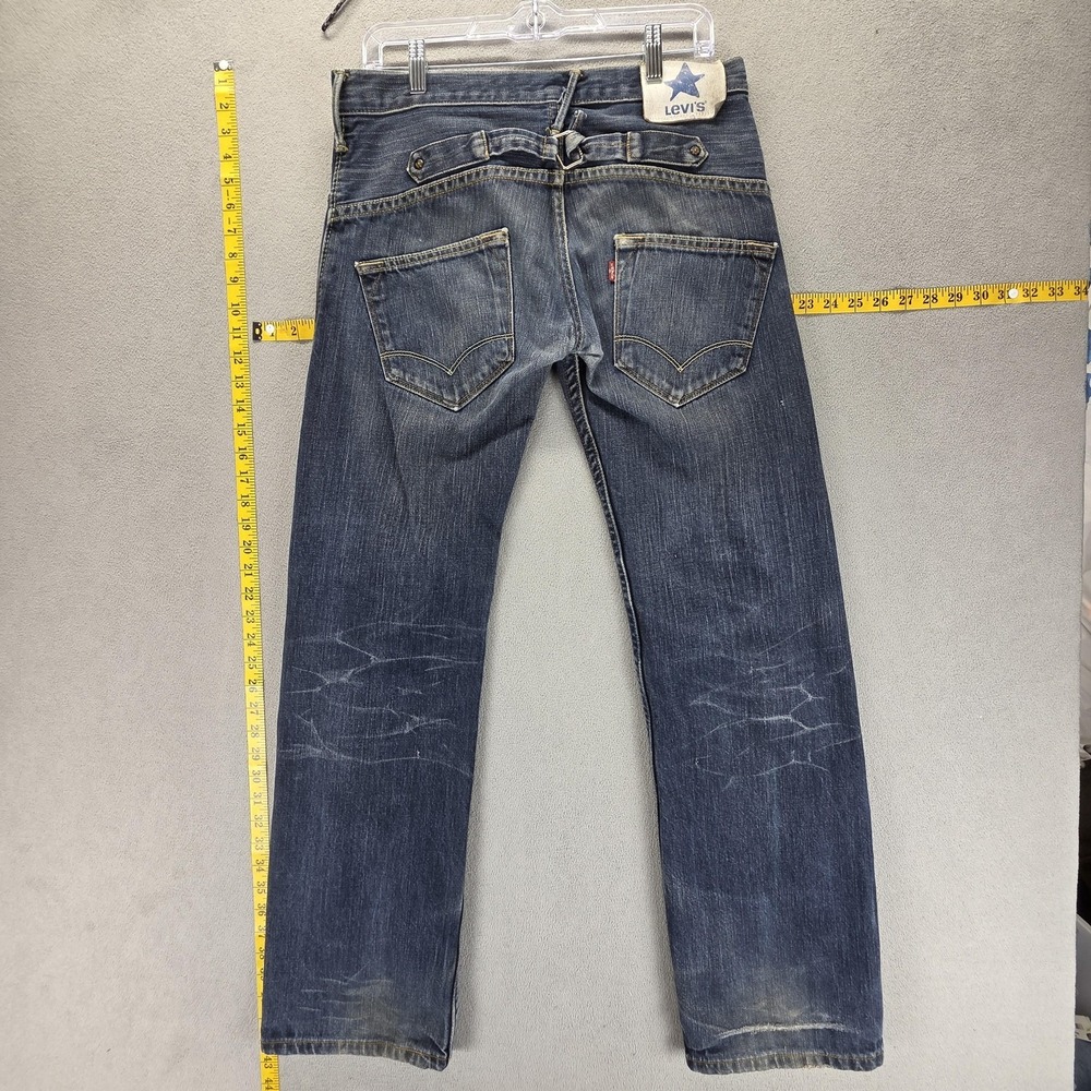 Vintage Levis Engineered Jeans Womens Blue Star Buckle Back Honeycomb Fits 31x32